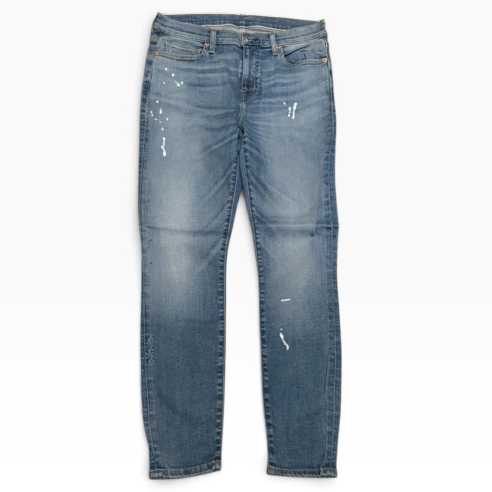 ETICA Lily Ankle Skinny Mid Rise Jeans Surf N Turf Paint Splatter Size 26